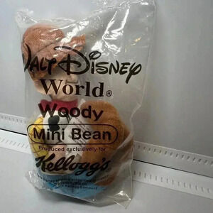 TOY STORY Woody Doll W/ Tag Walt Disney World Mini Bean Kelloggs 7” Sealed